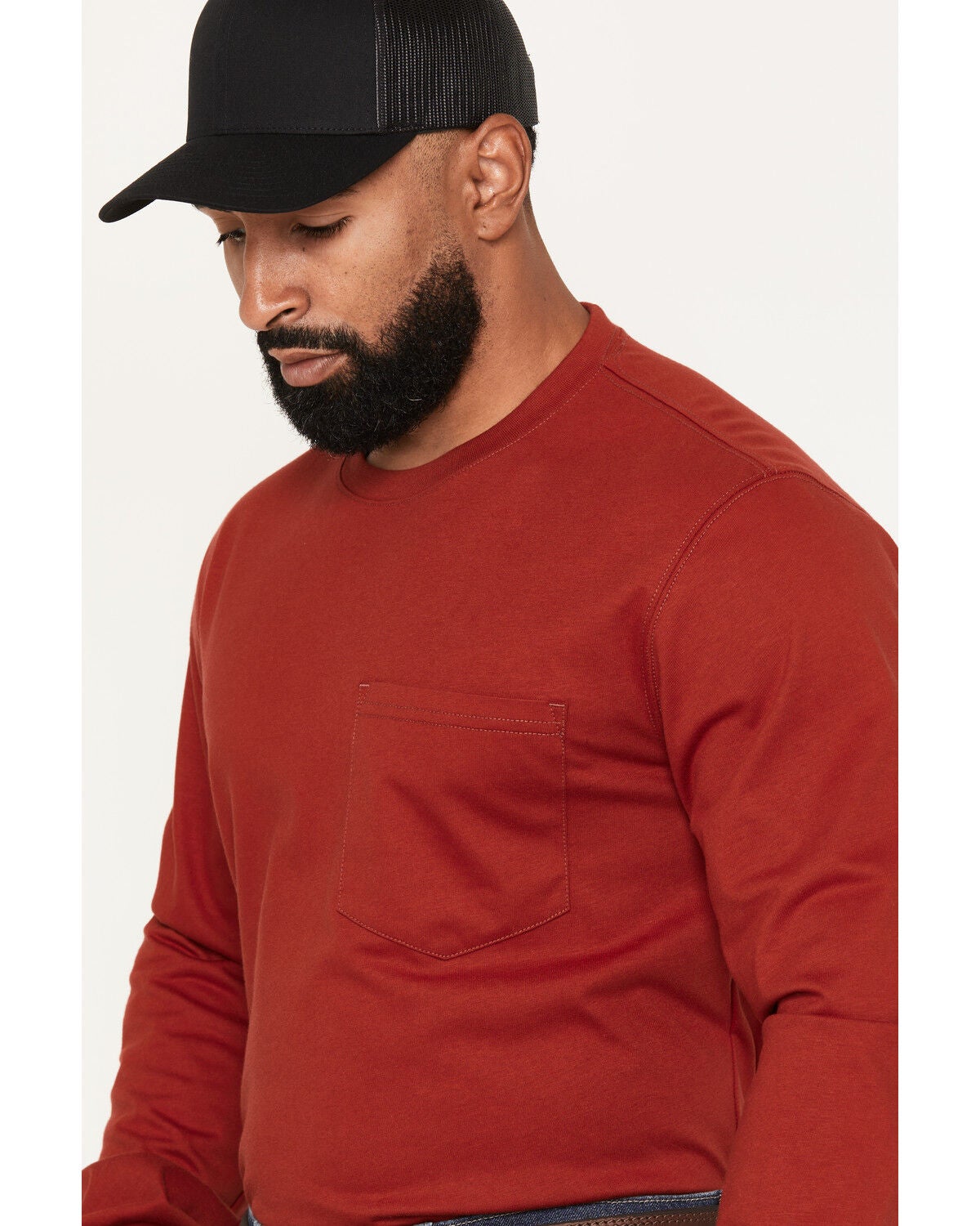 Image #3 - Cody James Men's FR Solid Flag Long Sleeve Graphic Work T-Shirt, Red, hi-res