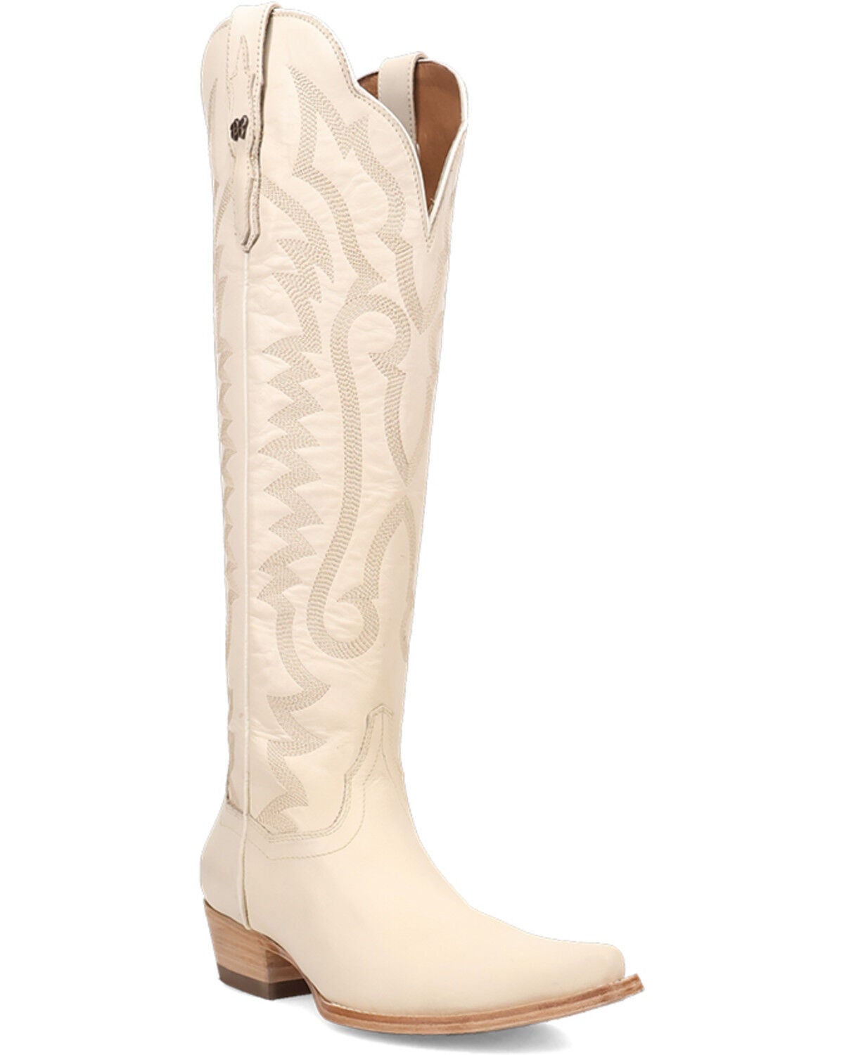 Dan Post Women's Heartland Tall Western Boots - Snip Toe, Ivory, hi-res