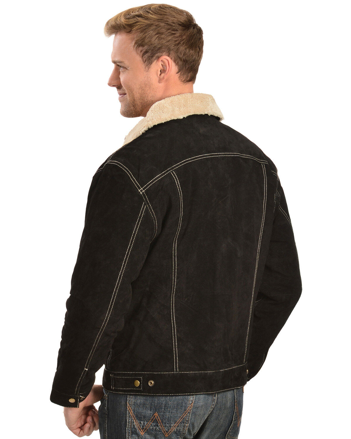 Image #3 - Scully Men's Boar Suede Pilot Jacket, Black, hi-res