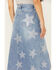 Image #4 - Vibrant Denim Women's Rhinestone Star Medium Wash Mid Length Denim Skirt, , hi-res