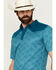 Image #2 - RANK 45® Men's Cameron Color Block Short Sleeve Polo Shirt, Teal, hi-res