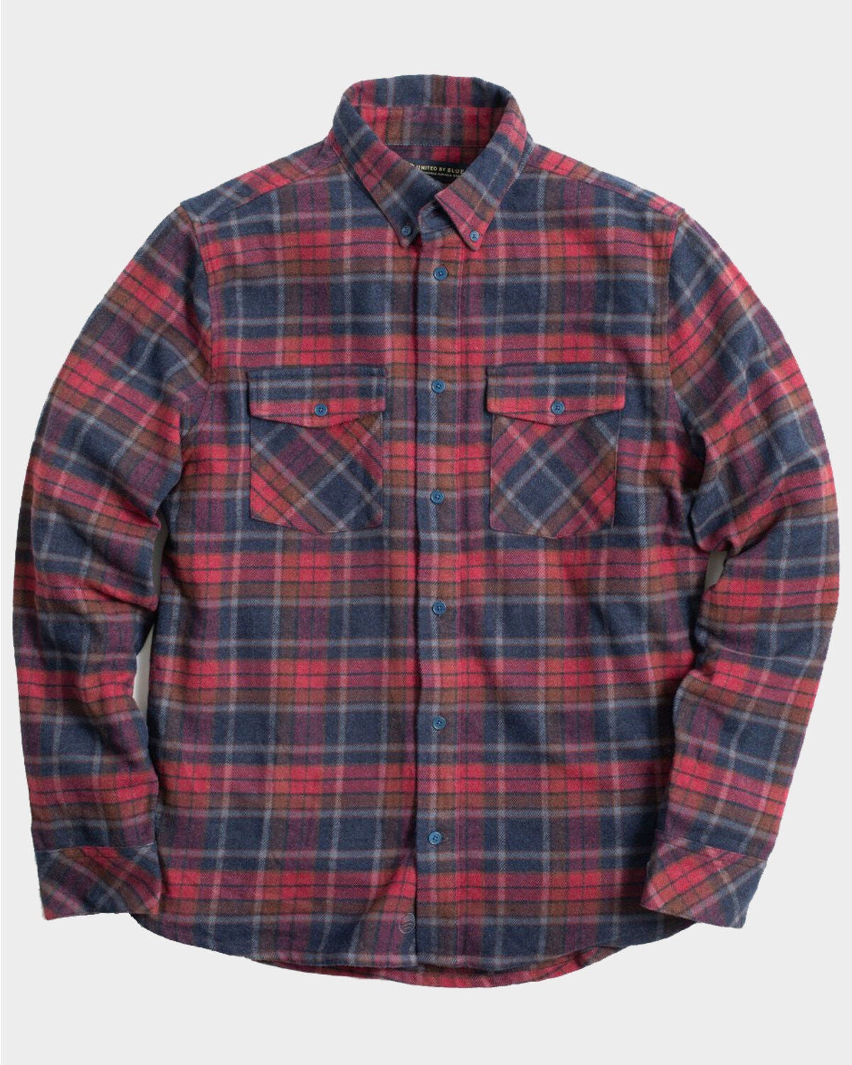 United By Blue Men's Brownstone Responsible Striped Long Sleeve Western Flannel Shirt, Red, hi-res