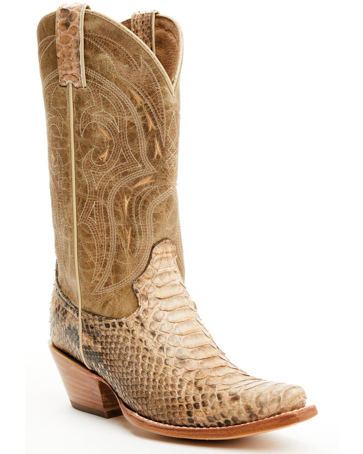 Shyanne Women's Exotic Python Western Boots - Snip Toe, Gold, hi-res