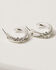 Image #2 - Lainey Wilson Women's Barbed Wire Embellished Hoop Earrings, Silver, hi-res