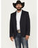 Image #1 - Panhandle Men's Tonal Plaid Print Slim Sportcoat, Black, hi-res