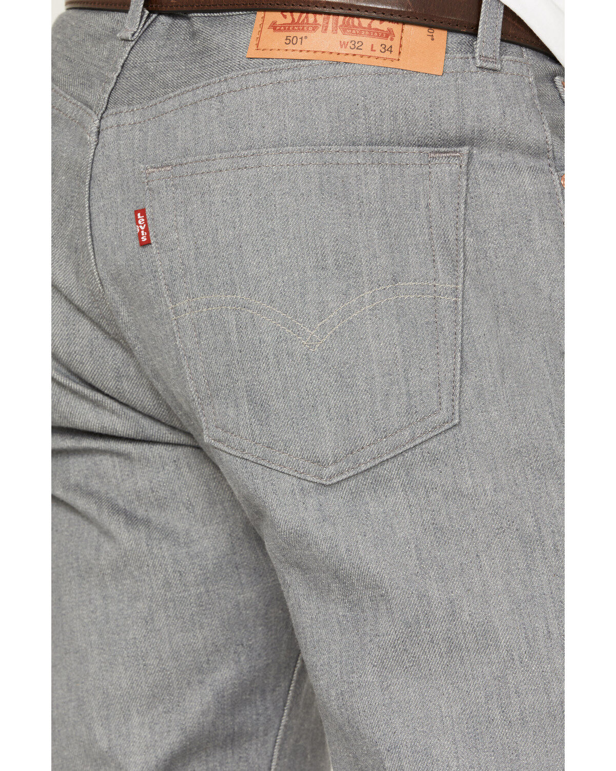 Image #4 - Levi's Men's 501 Original Fit Straight Leg Jeans, Silver, hi-res