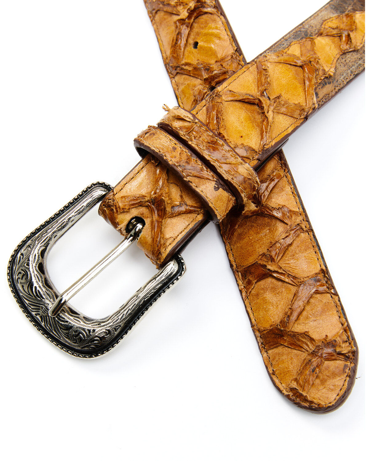 Product Name:  Cody James Men's Camel Embroidered Pirarucu Belt