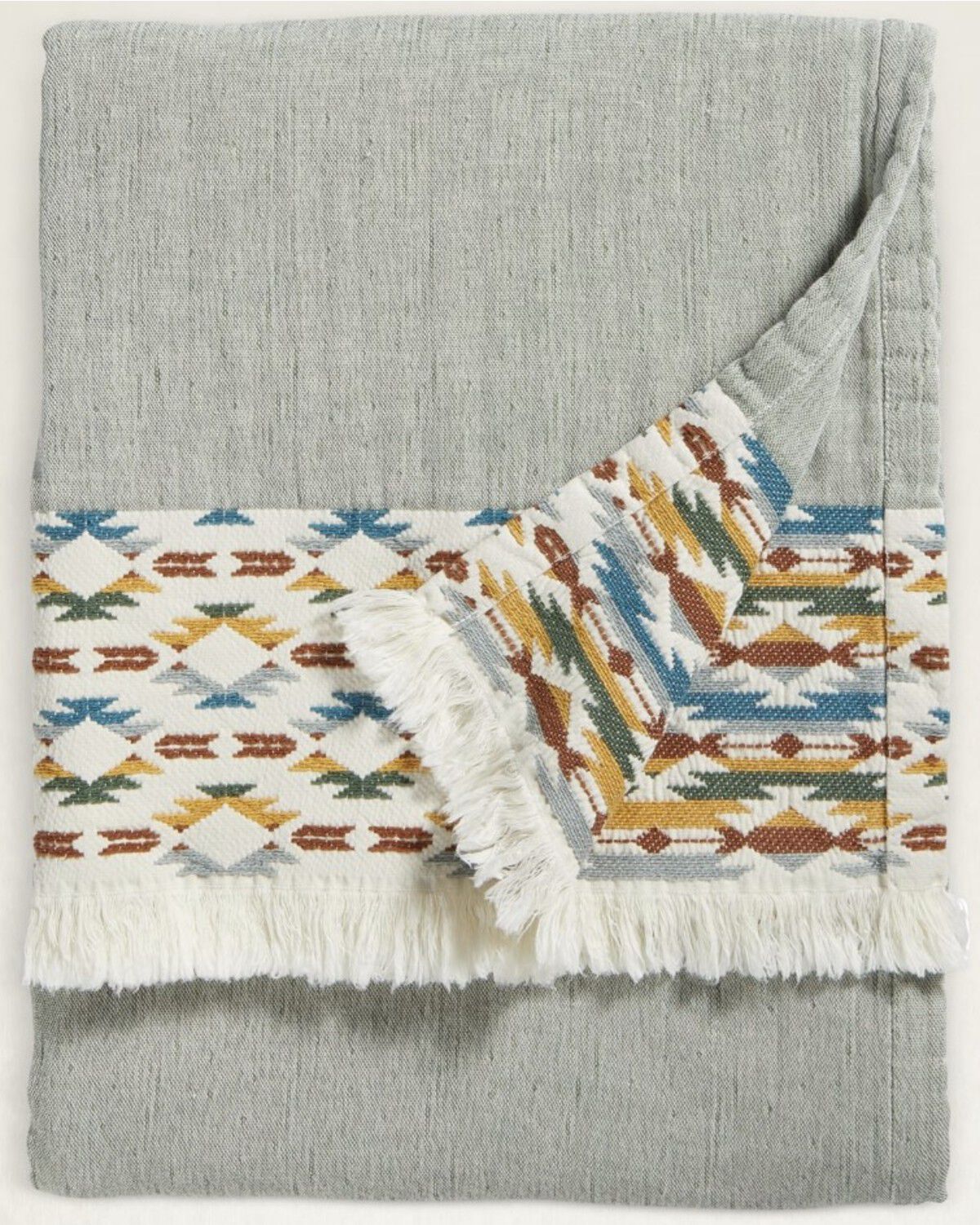 Image #1 - Pendleton Organic Cotton Fringed Throw, Multi, hi-res