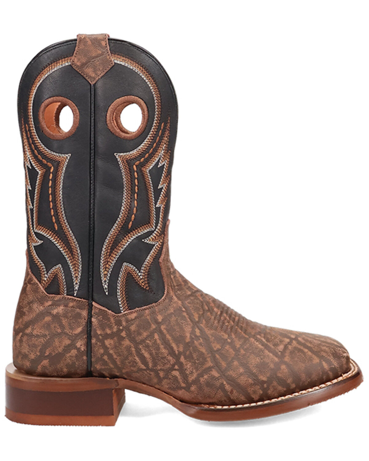 Image #2 - Dan Post Men's Elephant Print Western Boots - Broad Square Toe, Brown, hi-res