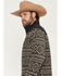 Image #2 - Ariat Men's Basis Southwest 1/4 Zip-Up Fleece Pullover - Tall, Black, hi-res