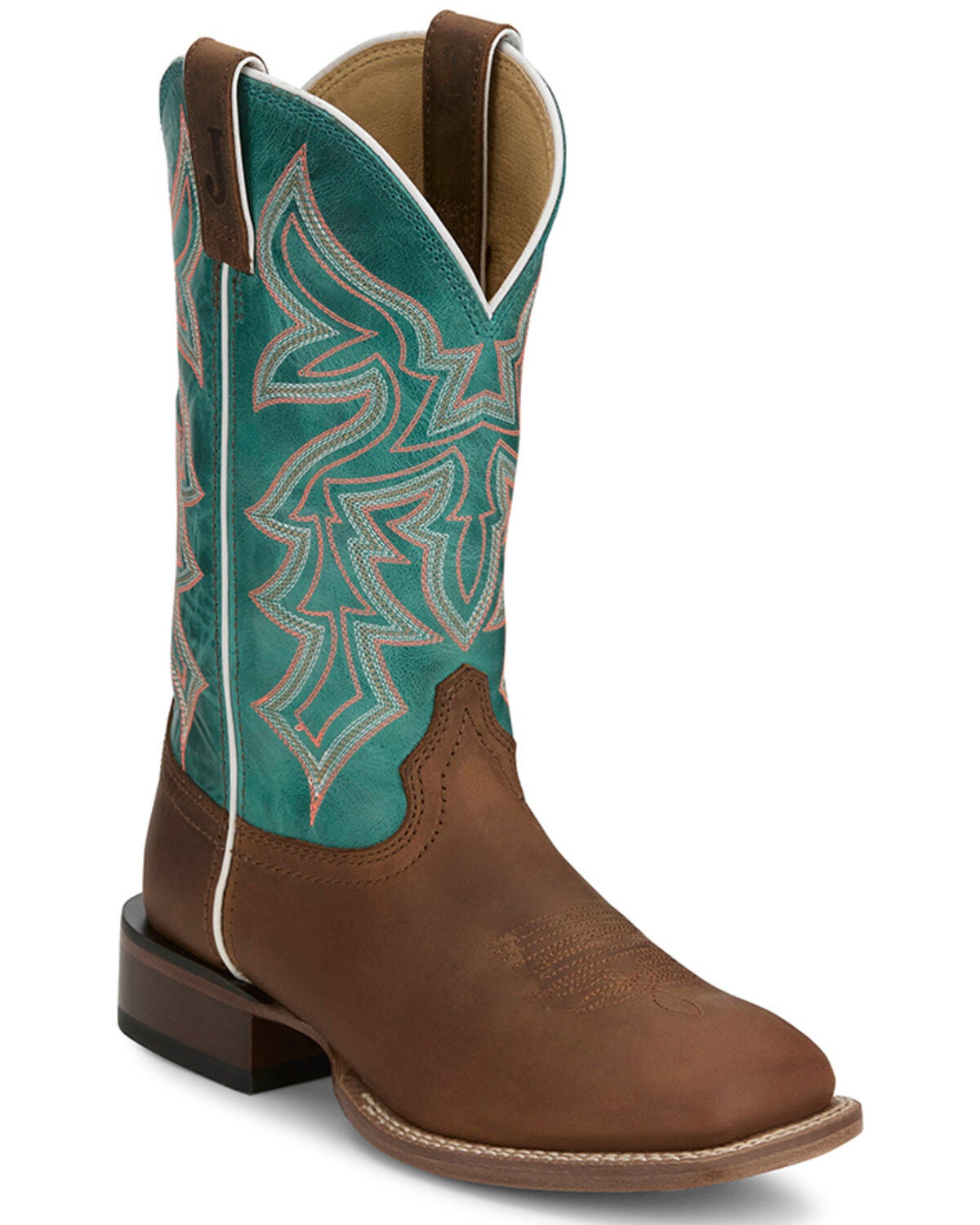 Justin Women's Miss Elle Western Boots - Broad Square Toe, Brown, hi-res