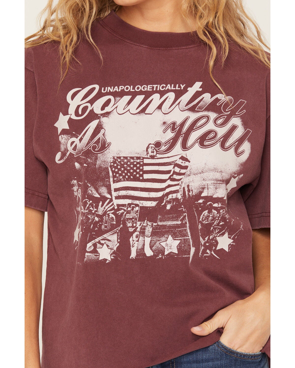Image #3 - Bravado Women's HARDY Short Sleeve Graphic Tee, Red, hi-res