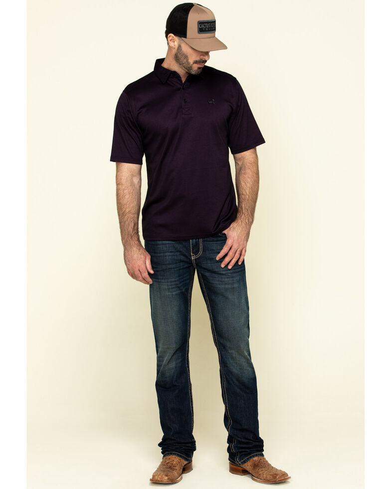 Cinch Men S Arena Flex Purple Solid Short Sleeve Polo Shirt Boot Barn