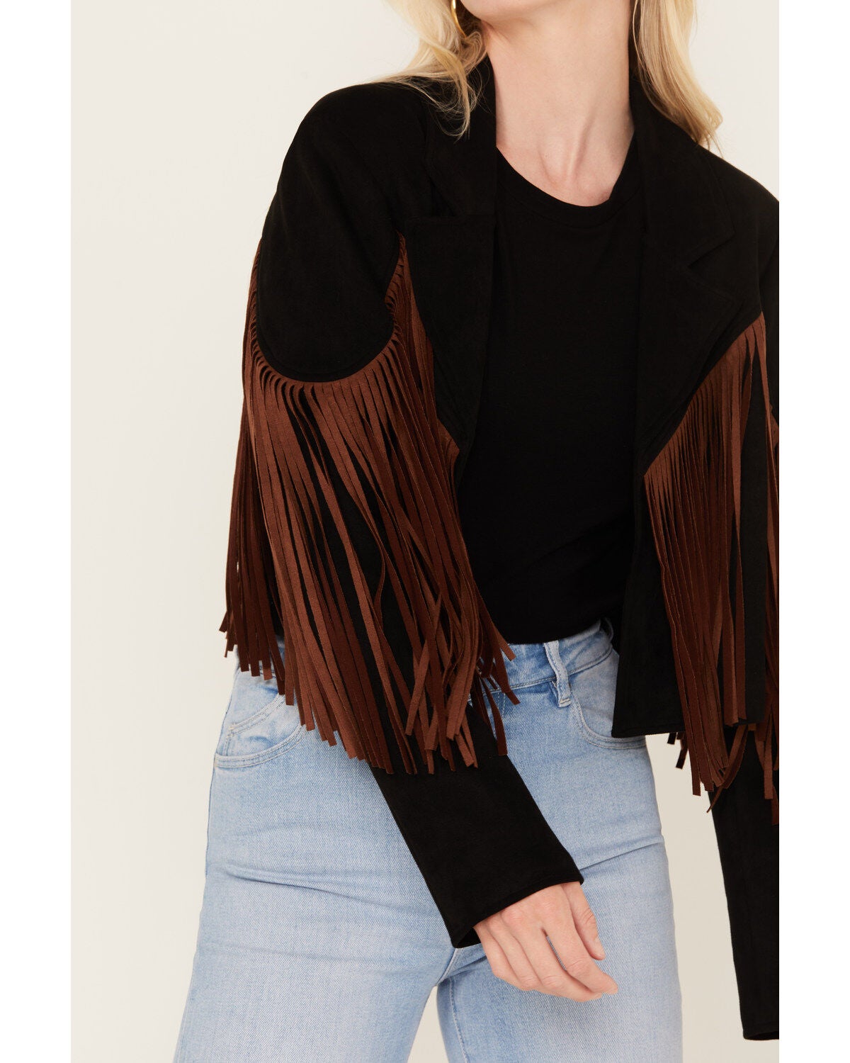 Image #3 - Saints & Hearts Girls' Faux Suede Cropped Fringe Jacket, , hi-res