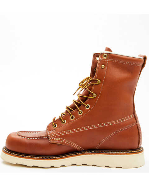 Image #3 - Thorogood Men's 8" American Heritage Made In The USA Wedge Sole Work Boots - Soft Toe, Brown, hi-res