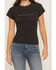 Image #3 - Wrangler Women's Long Live Cowboys Rhinestone Short Sleeve Tee, Black, hi-res