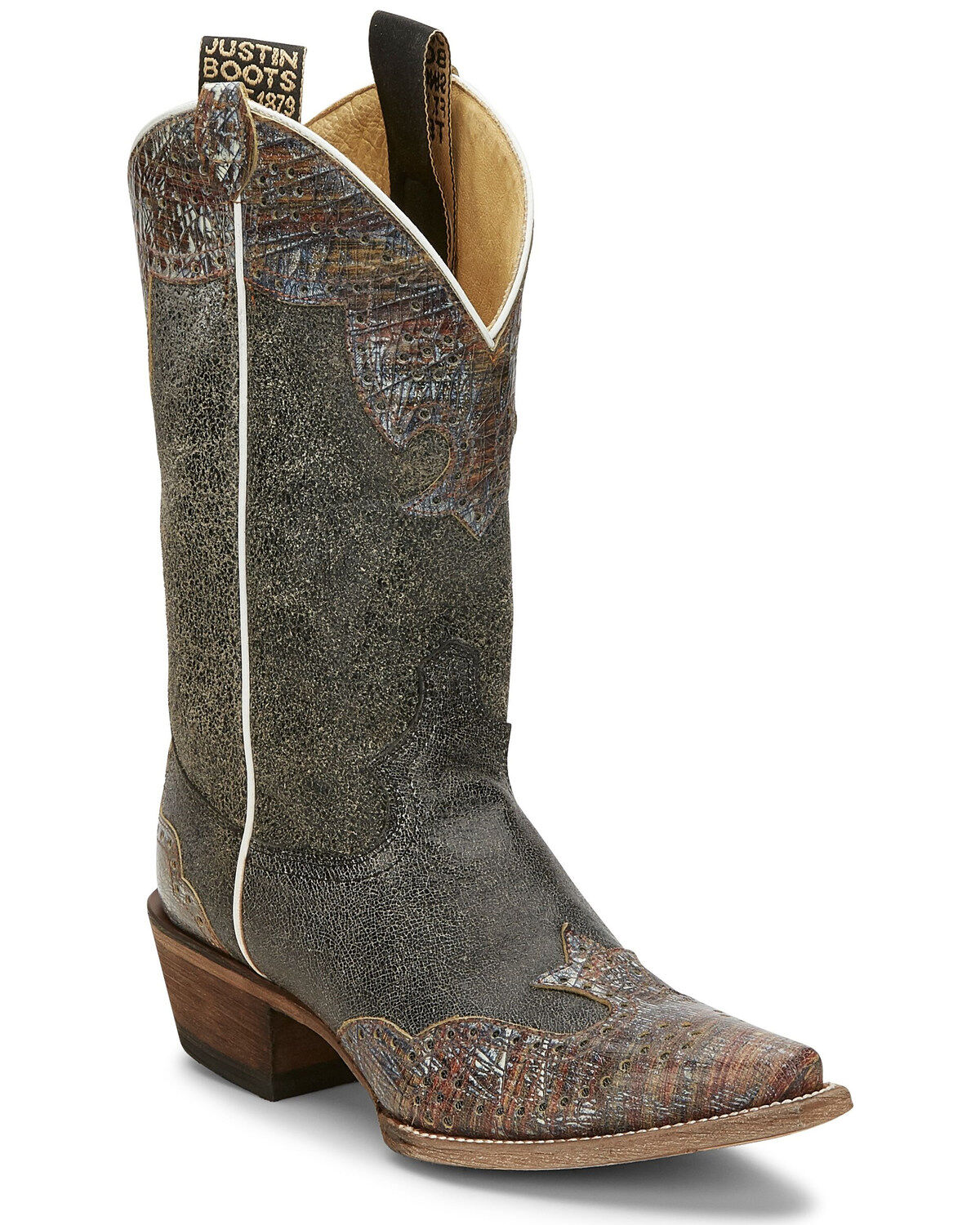 Image #1 - Justin Women's Vera Wingtip Western Boots - Snip Toe, , hi-res
