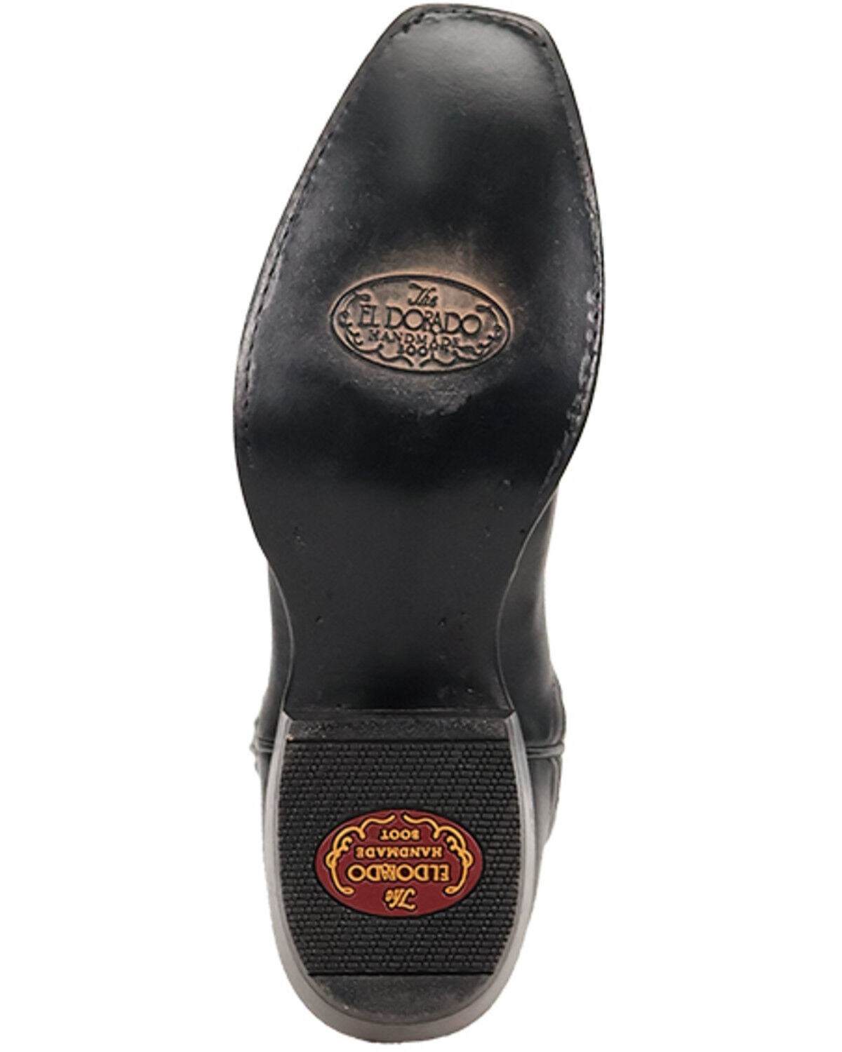 Image #7 - El Dorado Men's Handmade Vanquished Calf Western Boots - Square Toe, Black, hi-res