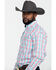 Image #3 - George Strait by Wrangler Men's Red Small Plaid Poplin Long Sleeve Western Shirt , , hi-res