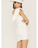 Flying Tomato Women's Reinette Denim One Shoulder Mini Dress, White, hi-res