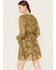 Image #4 - En Creme Women's Floral Metallic Long Sleeve Mini Dress, Olive, hi-res