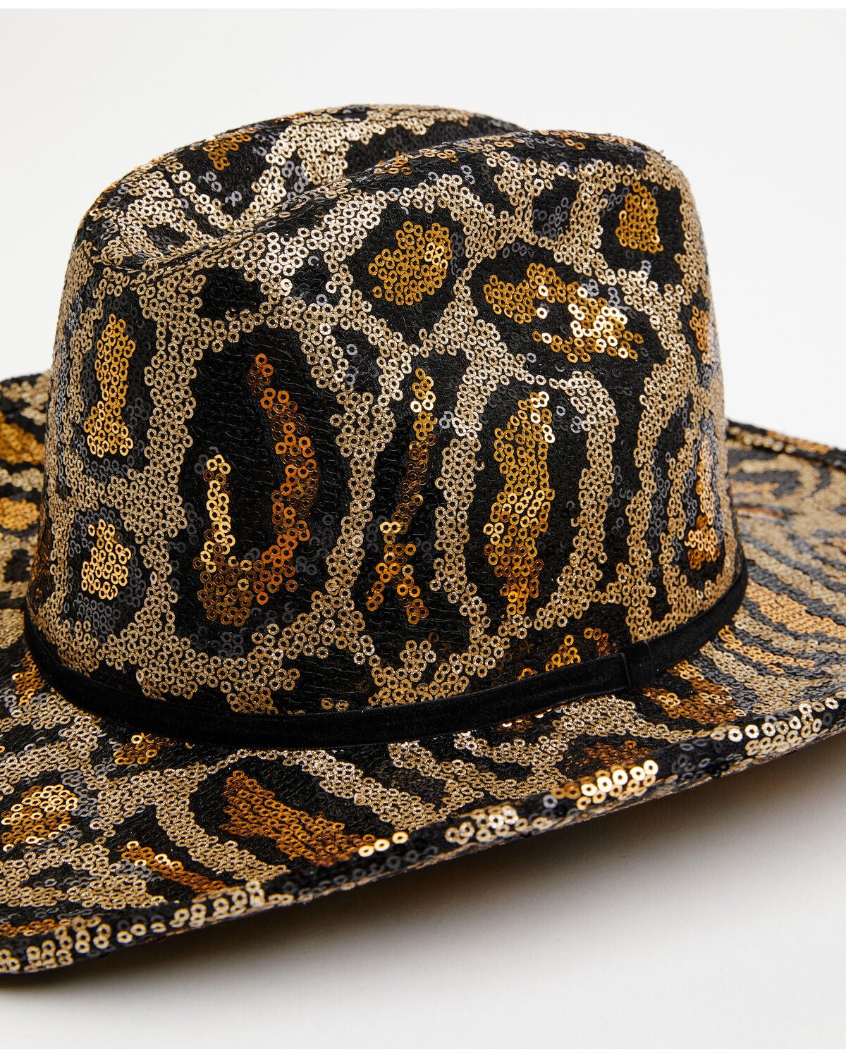 Image #2 - San Diego Hat Company Women's Leopard Print Sequins Cowboy Hat, Leopard, hi-res