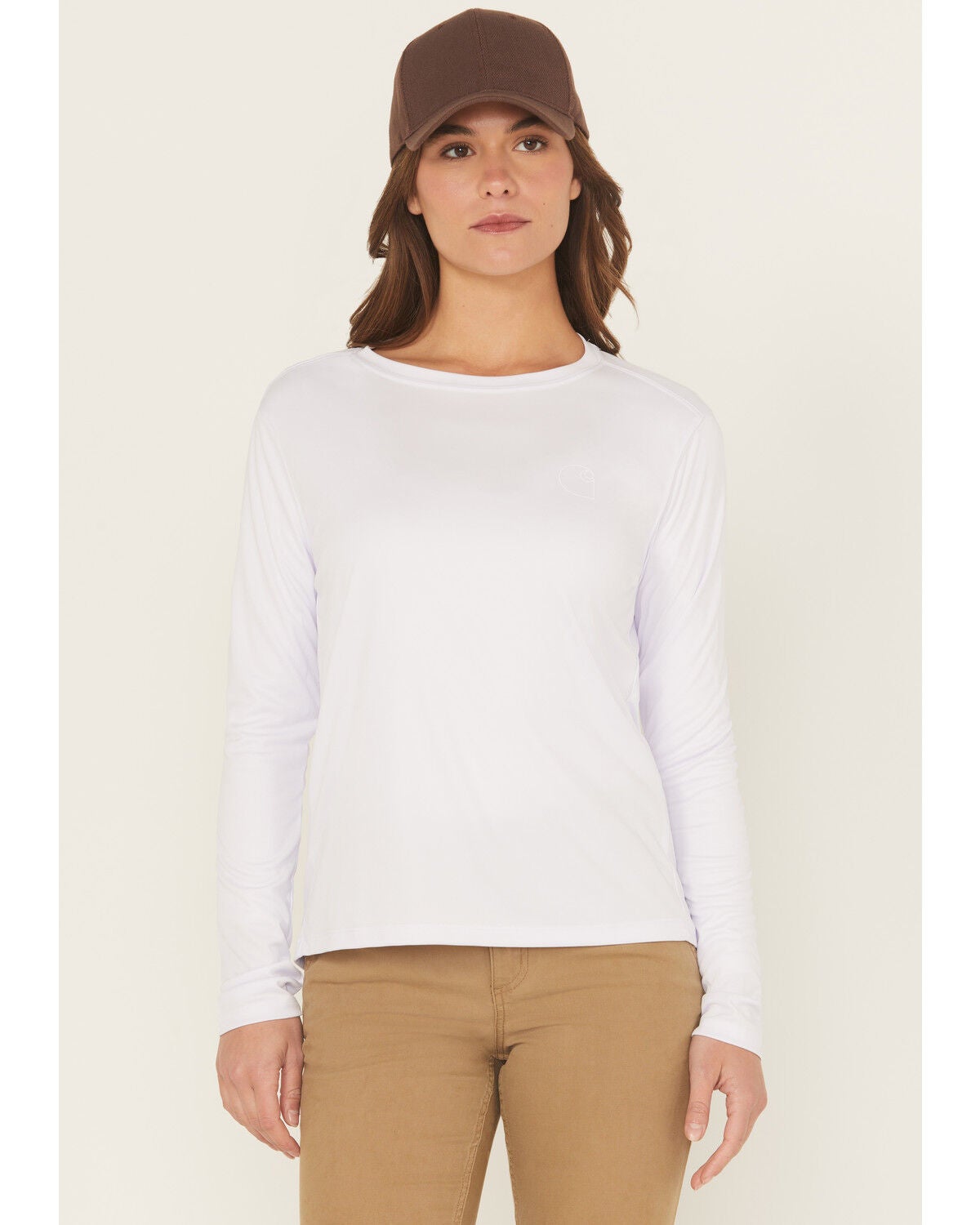 Carhartt Women's Force Sun Defender&trade; Relaxed Fit Lightweight Long Sleeve Graphic Work Tee, Lavender, hi-res