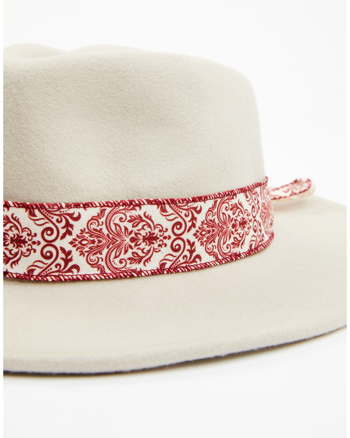 Image #2 - Nikki Beach Women's Mink Cheyenne Ribbon Fedora, Cream, hi-res