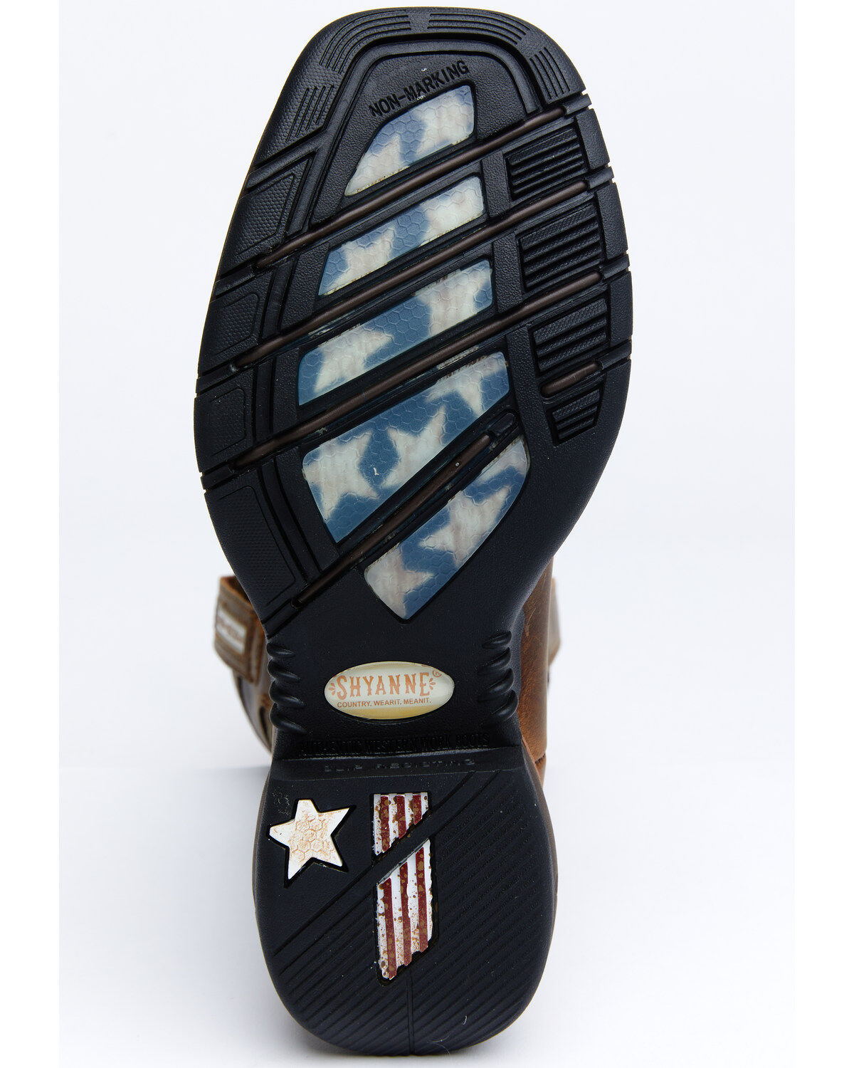 Image #7 - RANK 45® Women's Lite Flag Western Performance Boots - Broad Square Toe, Brown, hi-res
