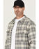 Image #2 - Thorogood Men's Plaid Print Heavyweight Brushed Flannel Long Sleeve Button-Down Shirt, Grey, hi-res