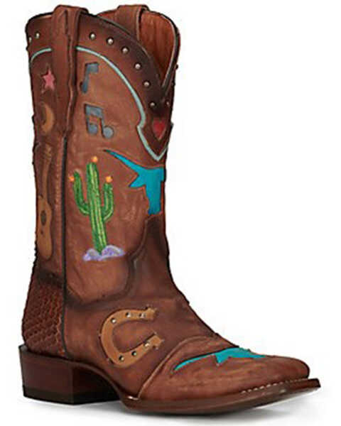 Dan Post Women's Western Dream Western Boots - Square Toe, Distressed Brown, hi-res