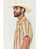 Image #2 - Gibson Trading Co Men's Calico Saloon Floral Striped Short Sleeve Snap Western Shirt - Tall, Cream, hi-res