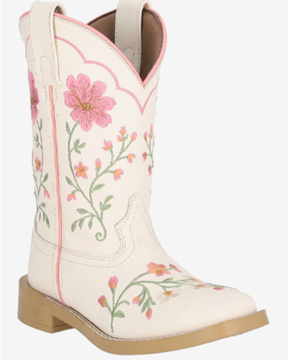 Smoky Mountain Girls' Desert Bloom Western Boots - Broad Square Toe, Ivory, hi-res