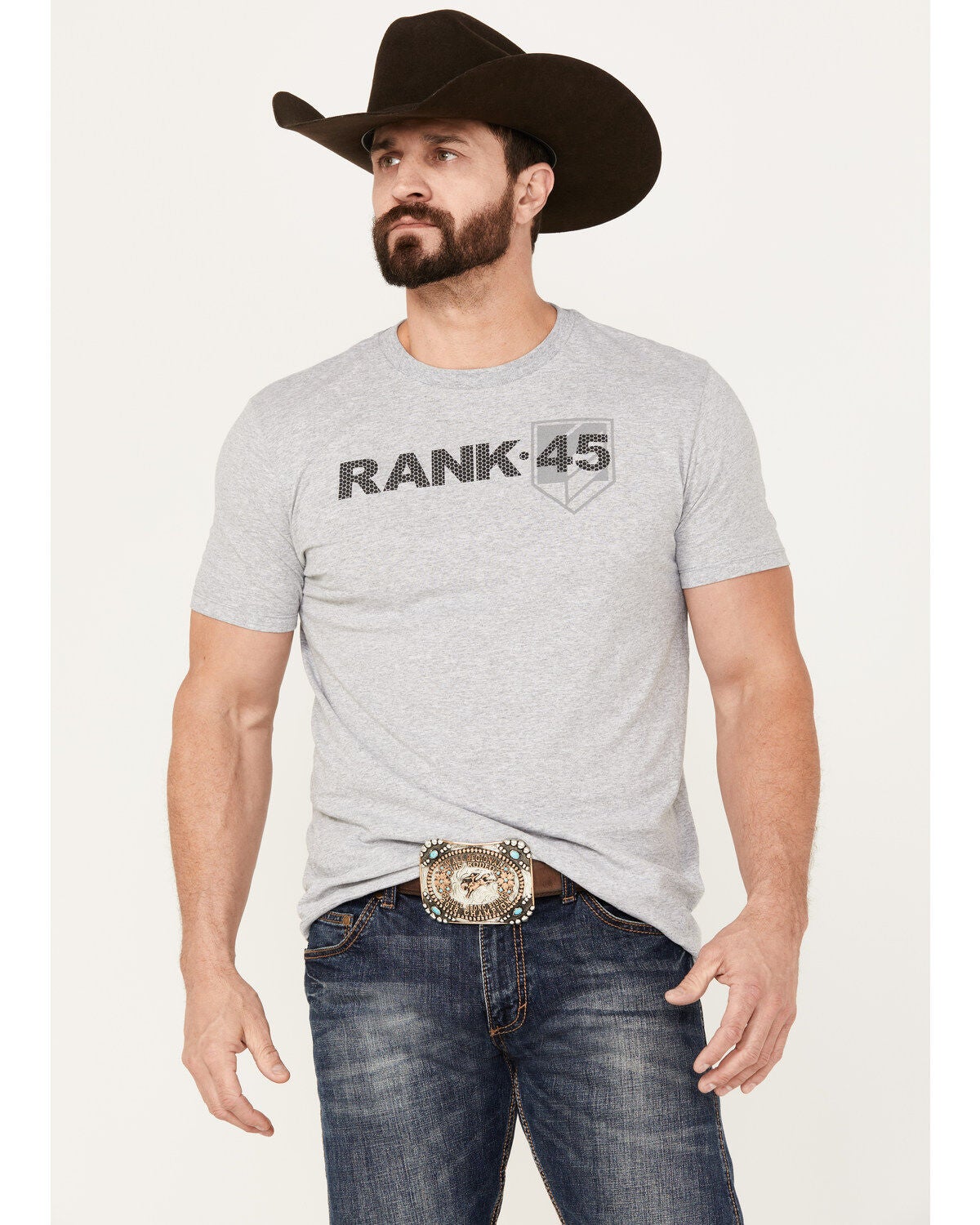 RANK 45® Men's Logo Short Sleeve Graphic T-Shirt, Grey