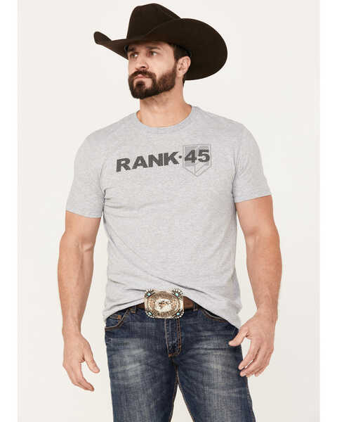 RANK 45® Men's Logo Short Sleeve Graphic T-Shirt, Grey, hi-res