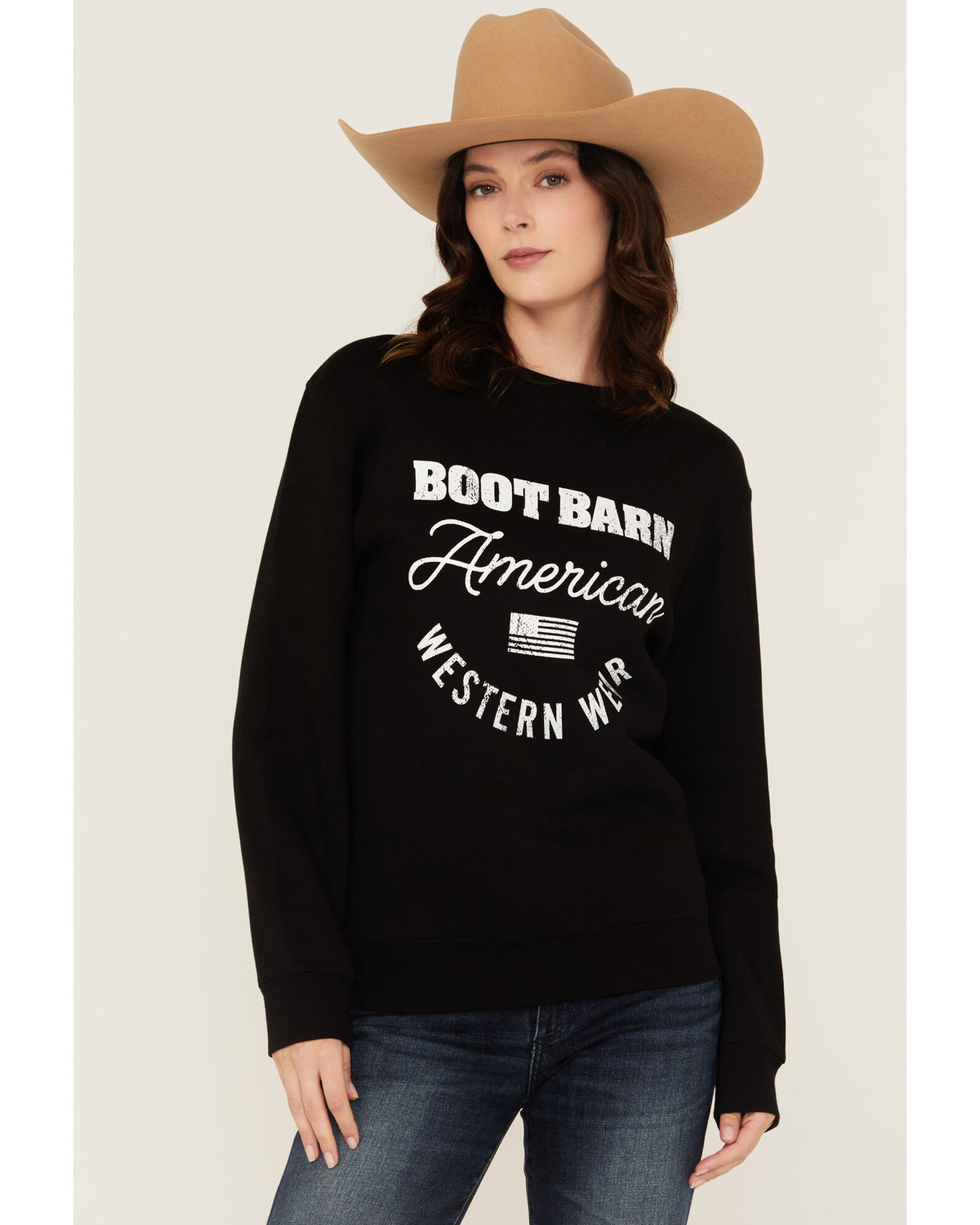 Boot Barn Women s Logo American Western Wear Crewneck Boot Barn
