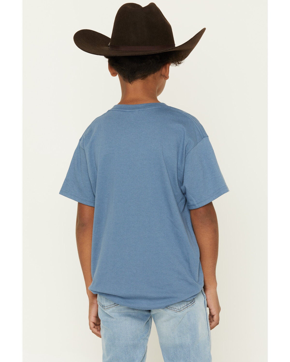 Image #4 - Cowboy Hardware Boys' American Made Short Sleeve Graphic T-Shirt, Blue, hi-res