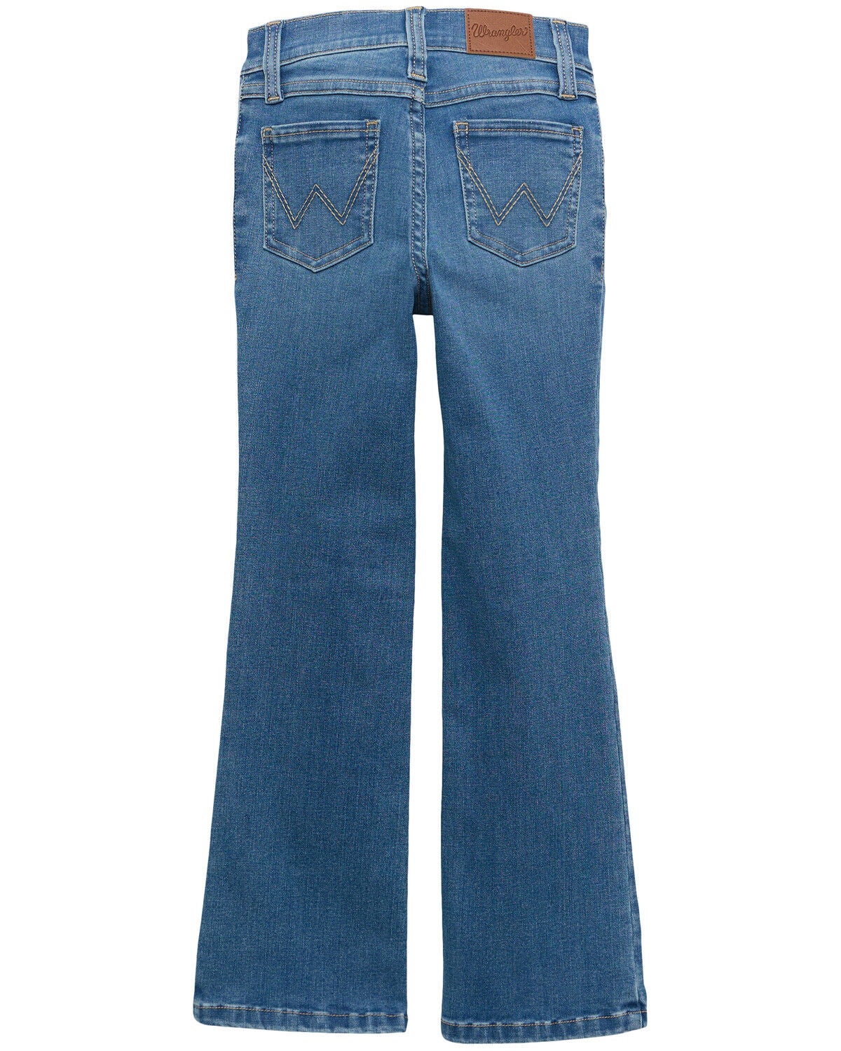 Wrangler Girls' Bespoke Medium Wash Bootcut Stretch Denim Jeans, Medium Wash, hi-res