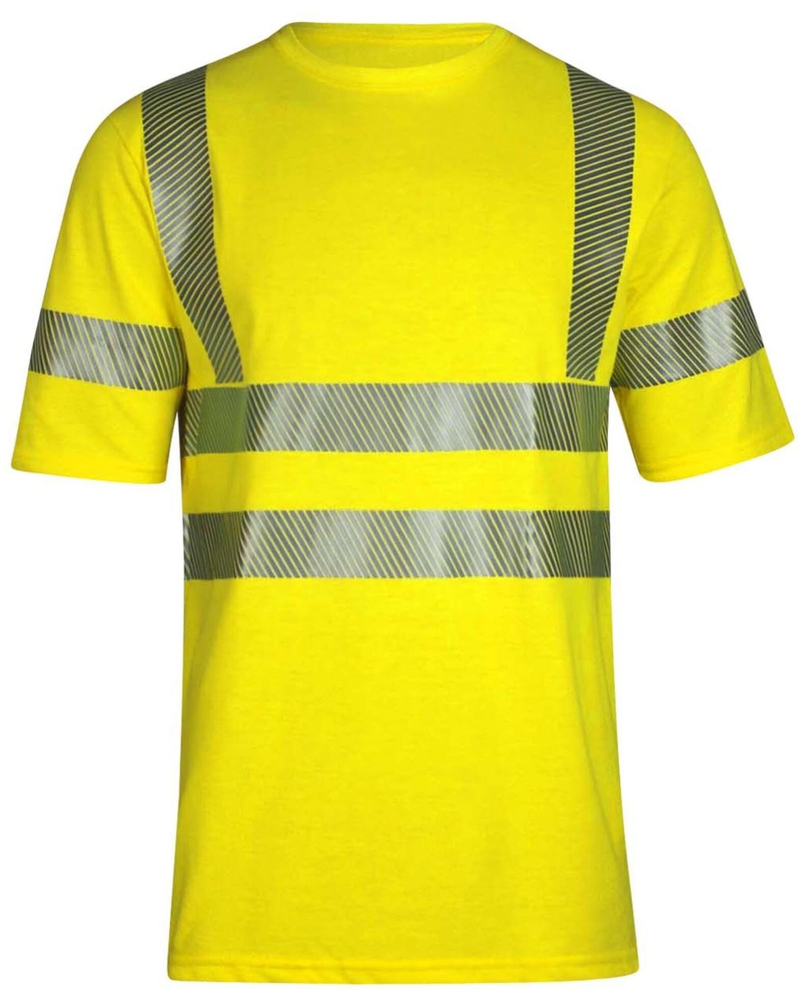 Image #1 - National Safety Apparel Men's Vizable FR Hi-Vis Pocket Short Sleeve Work Shirt - Tall, Bright Yellow, hi-res
