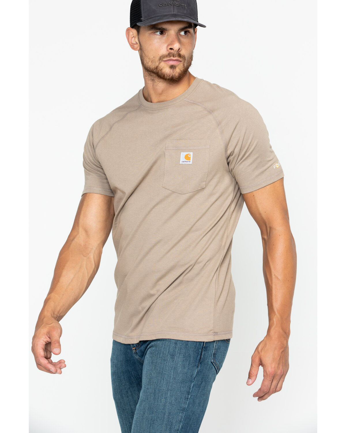 Image #5 - Carhartt Men's Force Cotton Short Sleeve Work T-Shirt, , hi-res