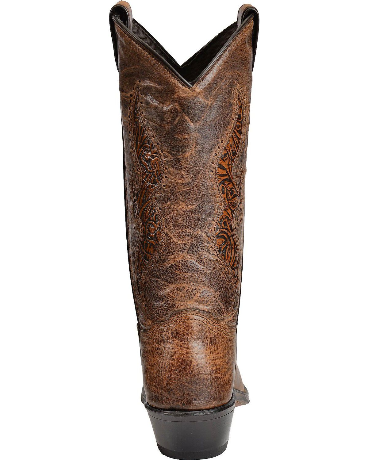 Image #7 - Abilene Women's 11" Tooled Inlay Western Boots, Brown, hi-res