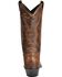 Abilene Women's 11" Tooled Inlay Western Boots, Brown, hi-res