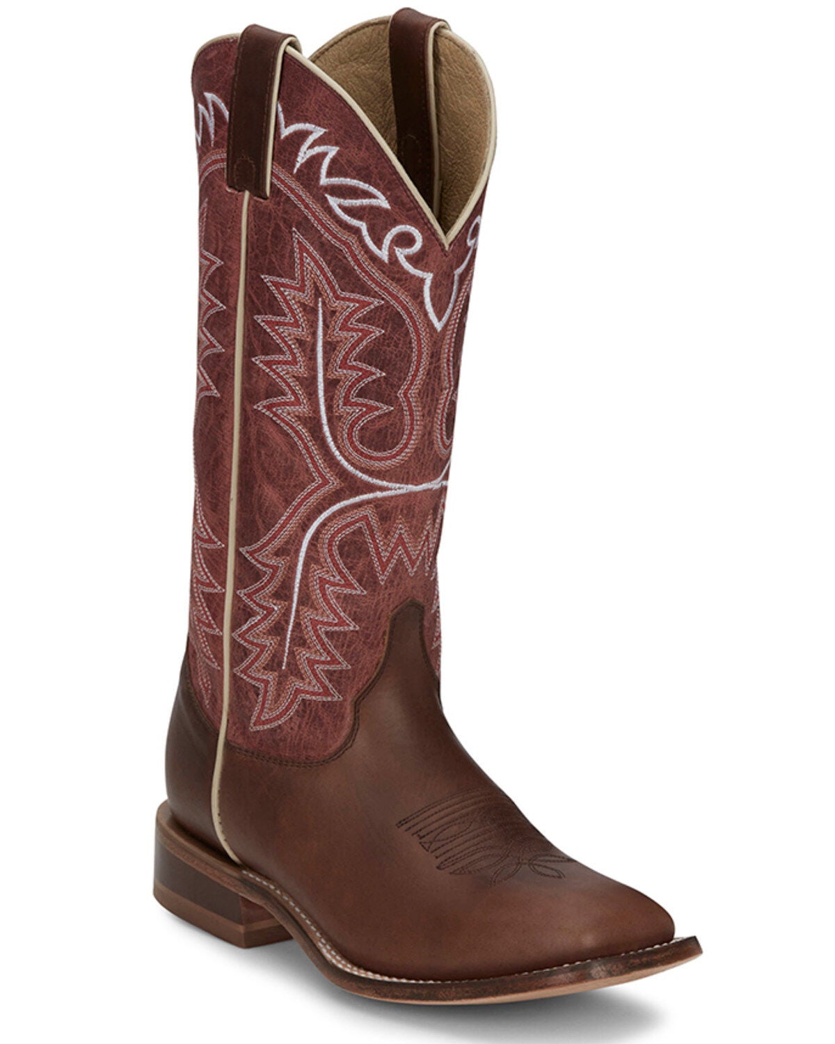 Justin Women's Stella Western Boots - Broad Square Toe, Brown, hi-res