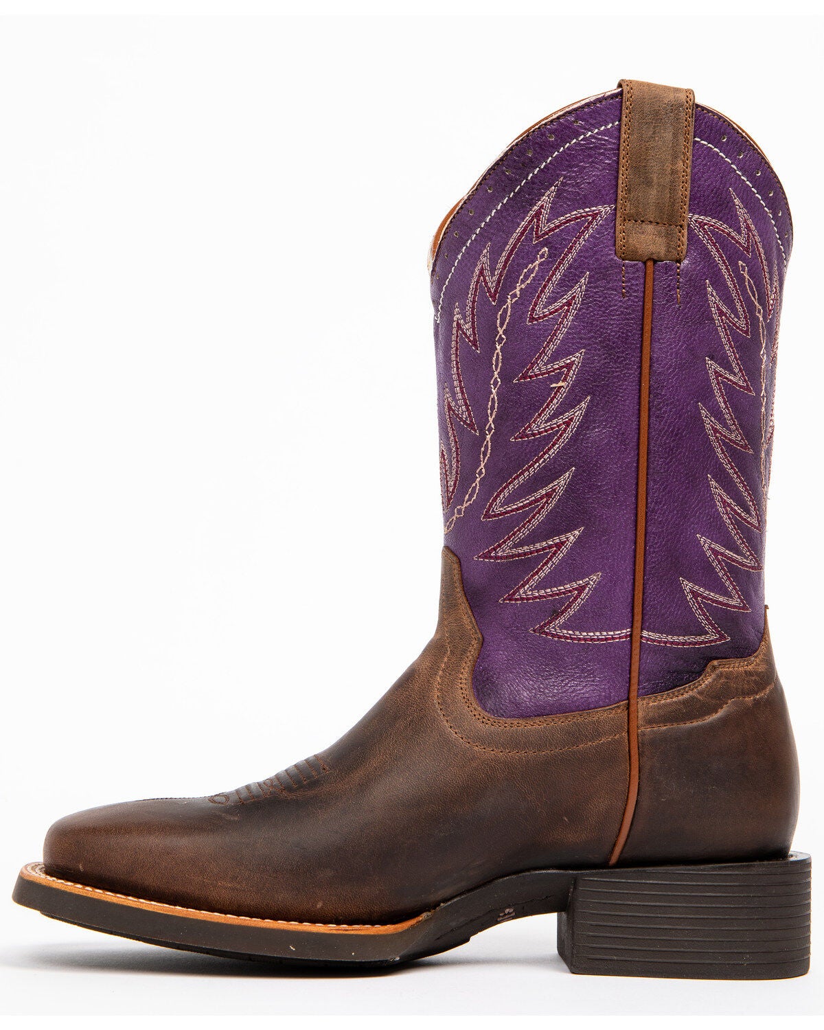 purple square toe boots