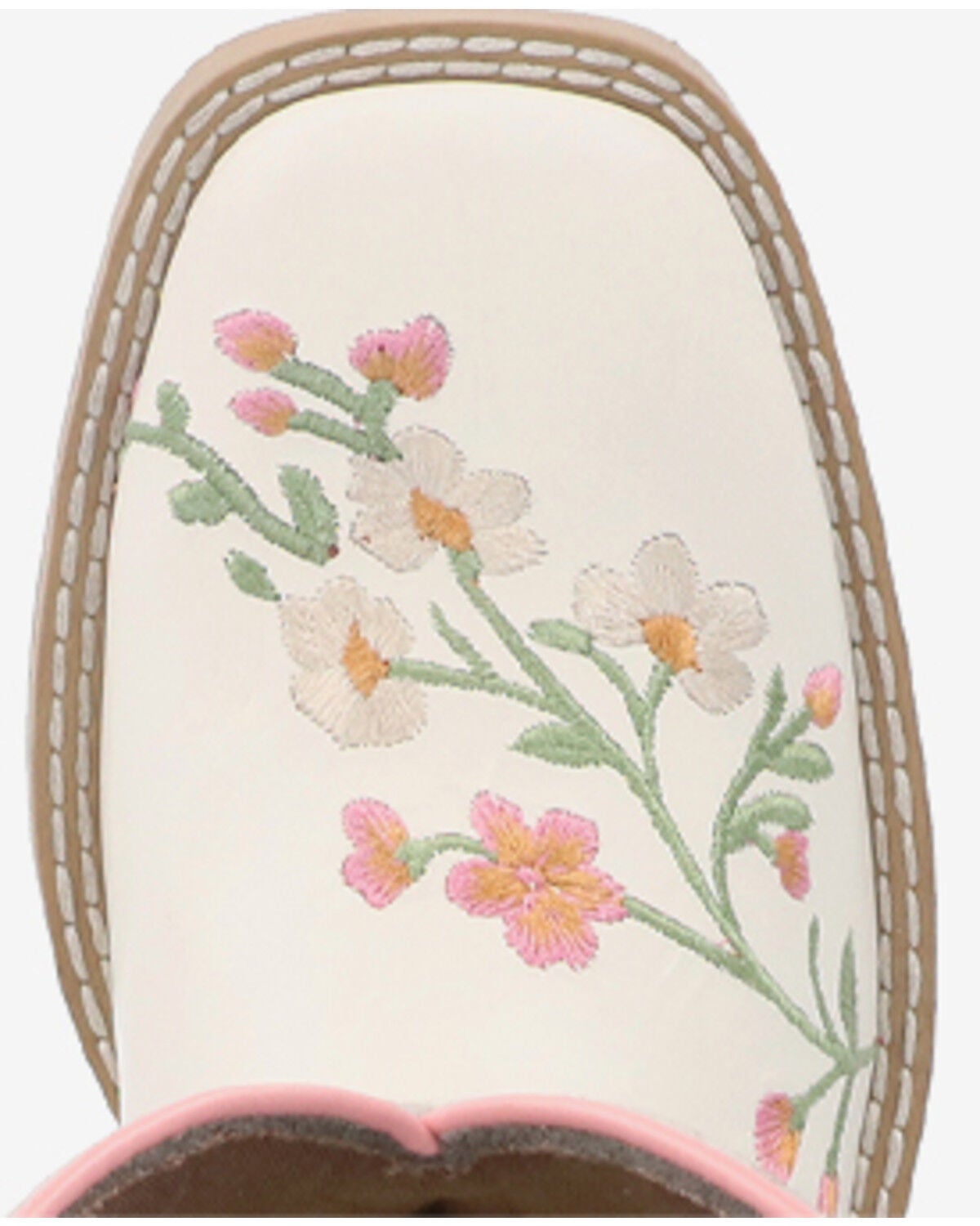 Image #5 - Smoky Mountain Little Girls' Desert Bloom Western Boots - Broad Square Toe, Ivory, hi-res