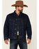 Image #1 - Wrangler Men's Rodeo Dark Wash Lined Stripe Button-Front Denim Jacket , , hi-res