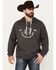 Stetson Men's Grey Logo Sleeve Pullover Hooded Sweatshirt , Charcoal, hi-res