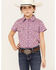 Image #1 - Shyanne Girls' Printed Short Sleeve Button-Down Western Stretch Shirt, , hi-res