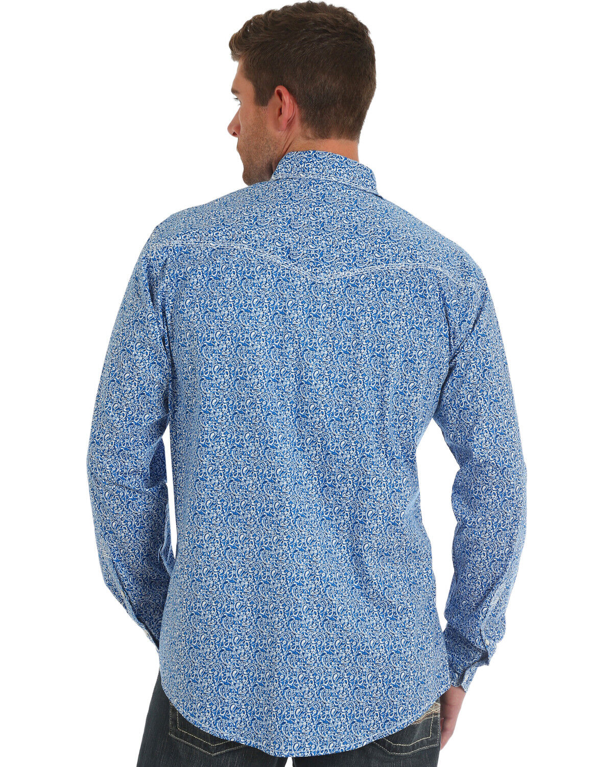 Image #2 - Wrangler 20X Men's Paisley Print Advanced Comfort Long Sleeve Western Shirt, , hi-res
