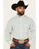 Image #1 - George Strait by Wrangler Men's Plaid Print Long Sleeve Button-Down Stretch Western Shirt, White, hi-res